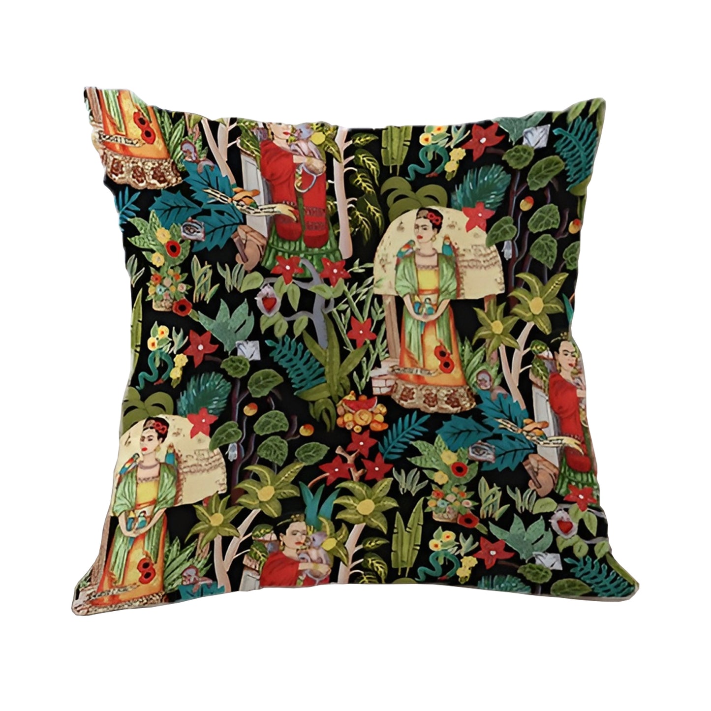 Frida Kahlo Decorative Pillowcase Cushion Cover - Dark Nature