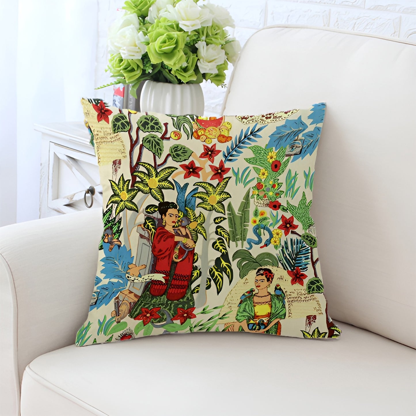 Frida Kahlo Decorative Pillowcase Cushion Cover - Garden Wander