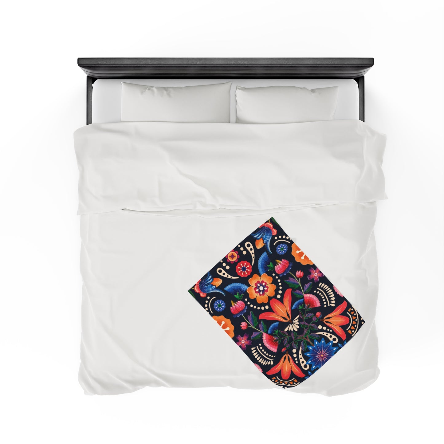 Floral Abstraction Velveteen Plush Blanket