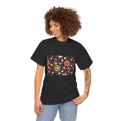 Flower Pattern Cotton T-Shirt