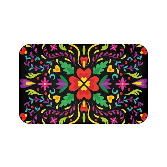 Anti-Slip Bath Mat Floral Bathroom Rug