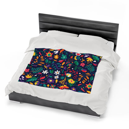 Abstraction Print Velveteen Plush Blanket