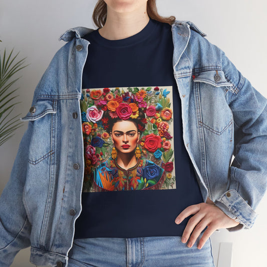 Frida Flowers Cotton T-Shirt