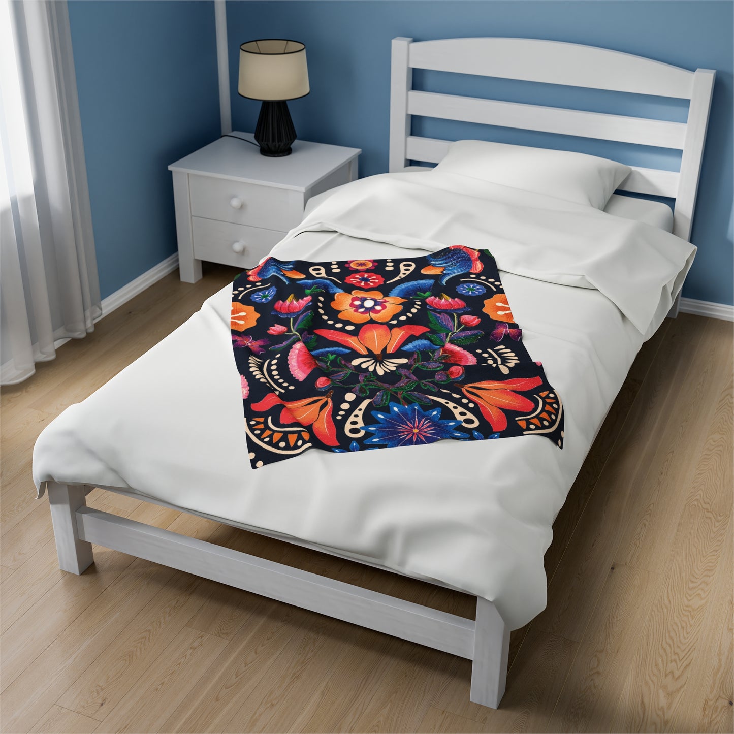 Floral Abstraction Velveteen Plush Blanket