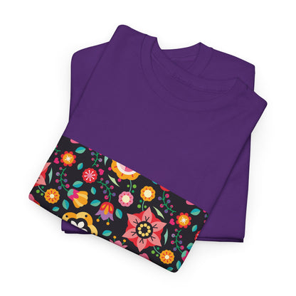 Flower Pattern Cotton T-Shirt