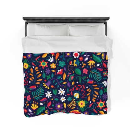 Abstraction Print Velveteen Plush Blanket