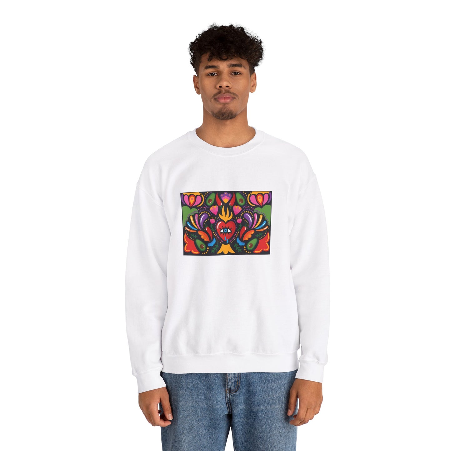 Heart Pattern Crewneck Sweatshirt