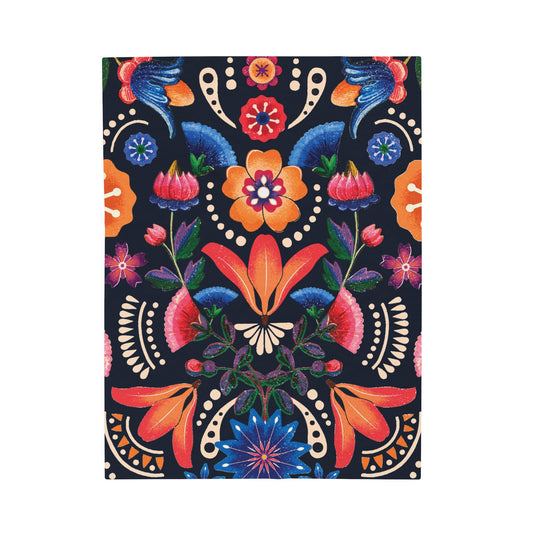 Floral Abstraction Velveteen Plush Blanket