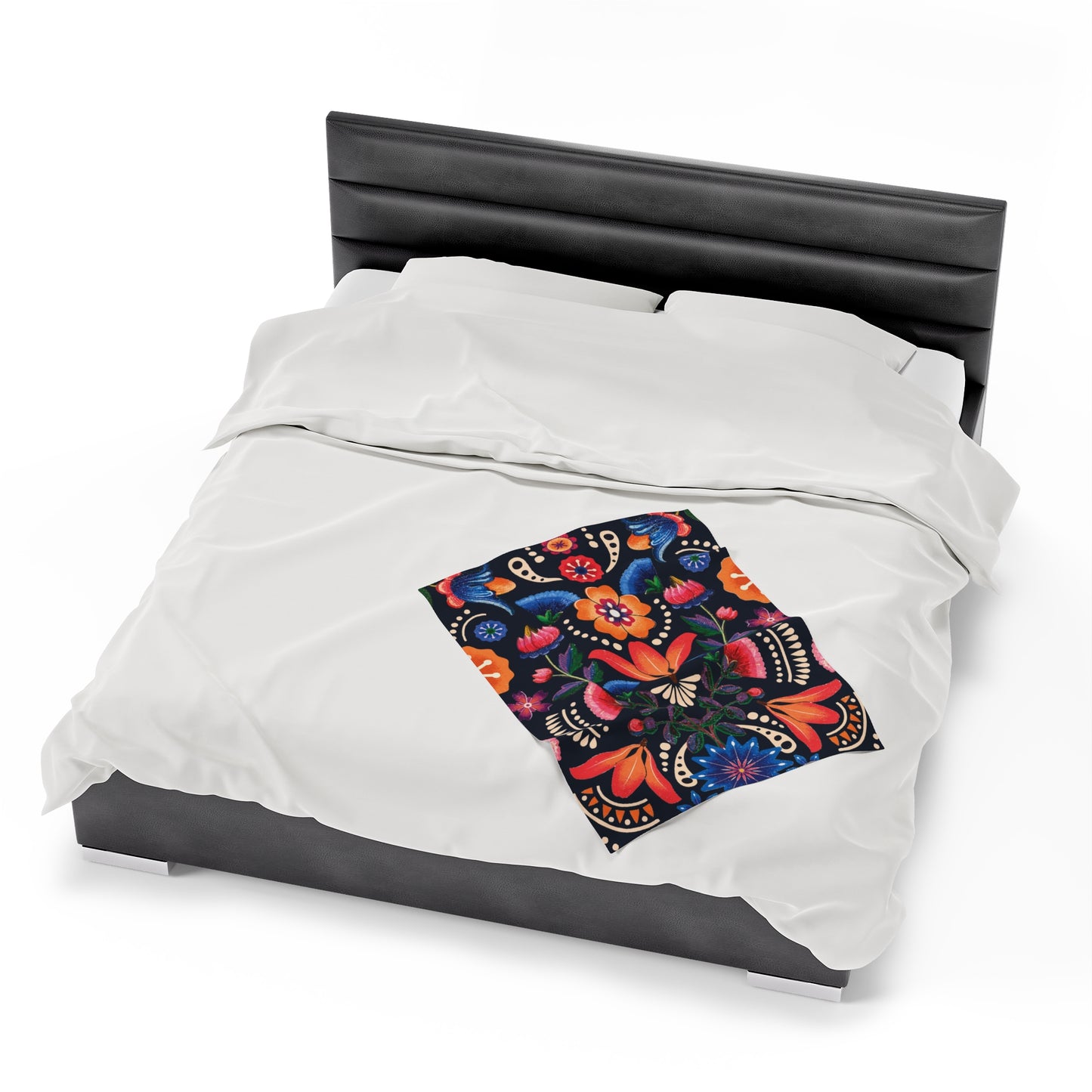 Floral Abstraction Velveteen Plush Blanket