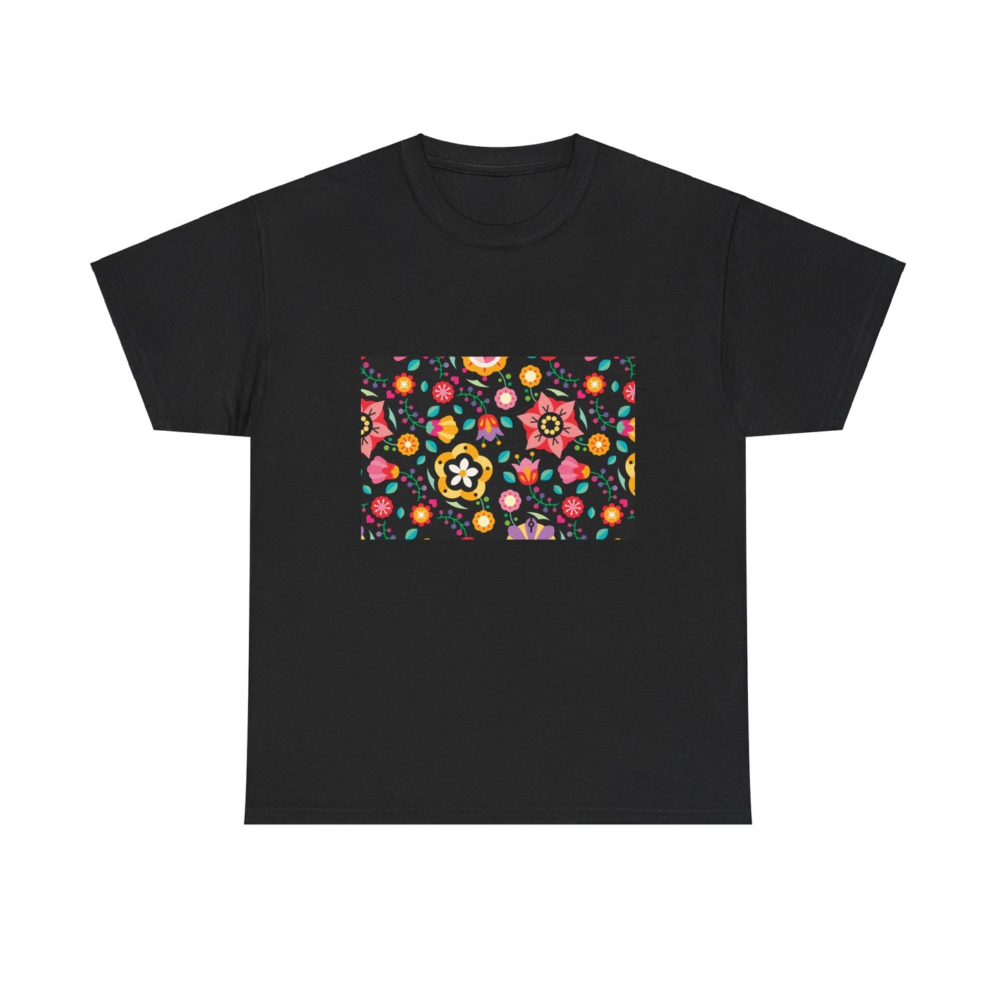 Flower Pattern Cotton T-Shirt