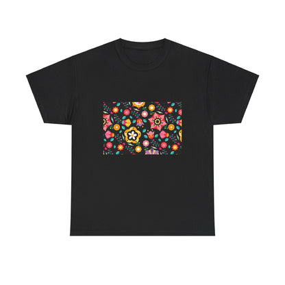 Flower Pattern Cotton T-Shirt