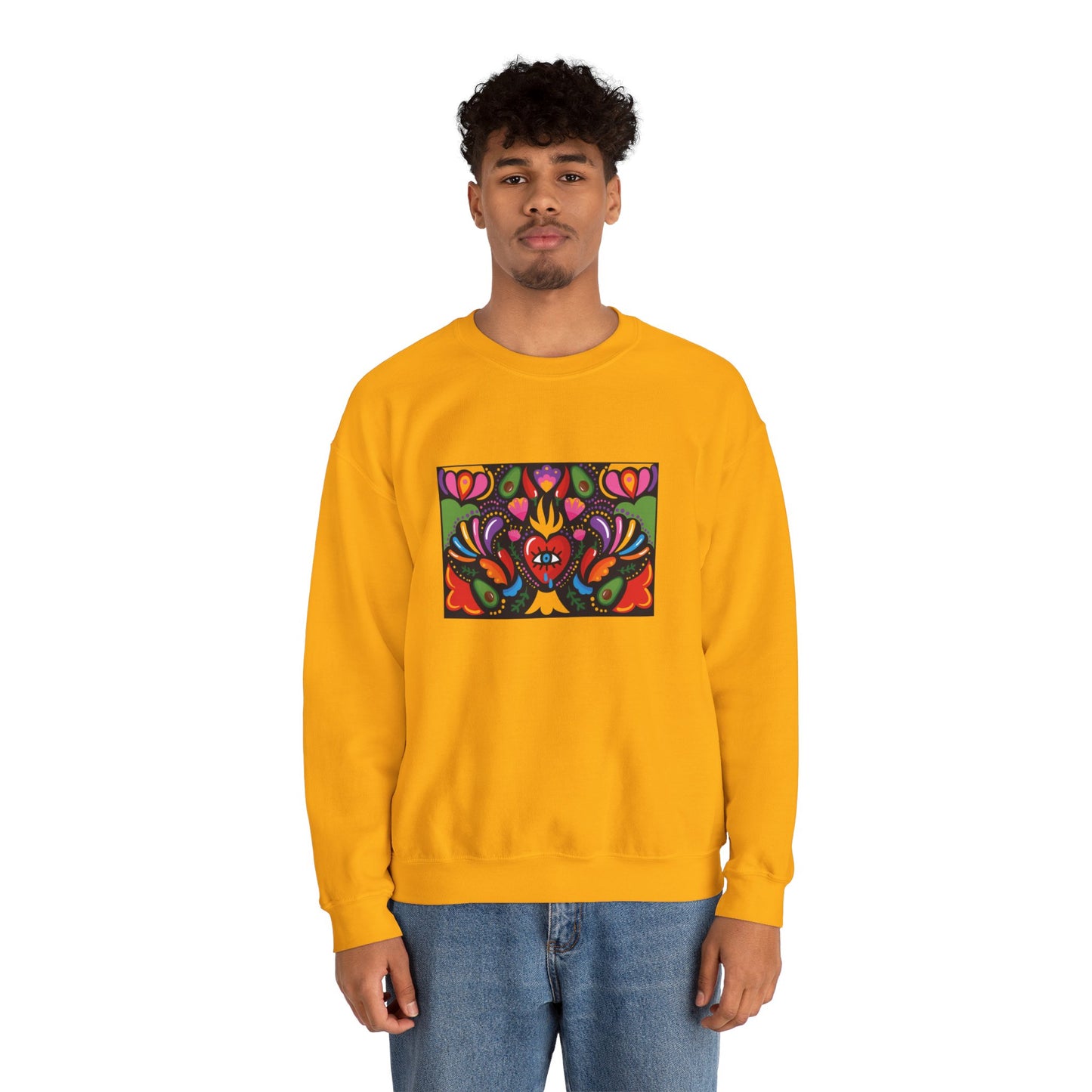 Heart Pattern Crewneck Sweatshirt