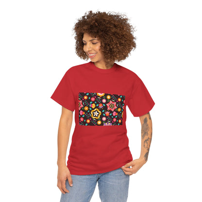 Flower Pattern Cotton T-Shirt