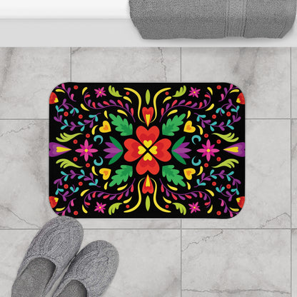 Anti-Slip Bath Mat Floral Bathroom Rug