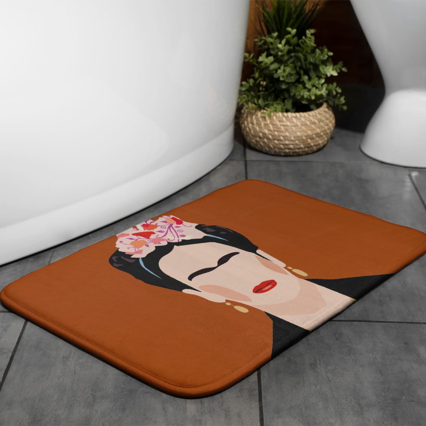 Bath Mat Frida Minimalistic Portrait Rug