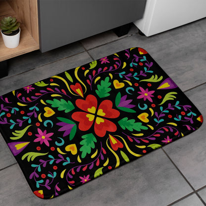 Anti-Slip Bath Mat Floral Bathroom Rug