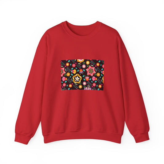 Flower Pattern Crewneck Sweatshirt