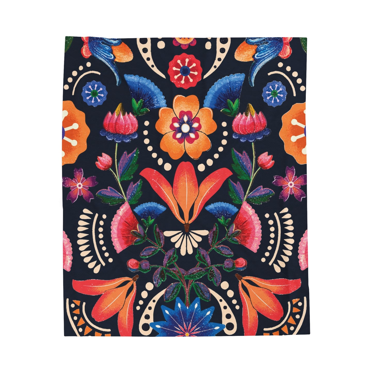 Floral Abstraction Velveteen Plush Blanket