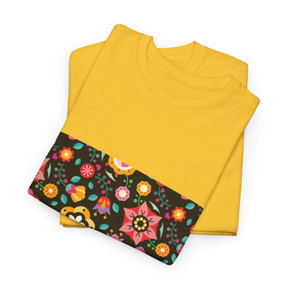 Flower Pattern Cotton T-Shirt