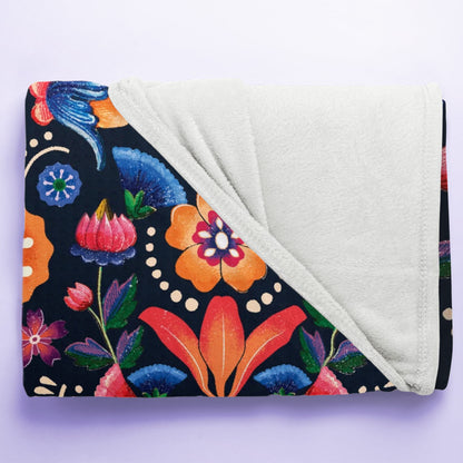 Floral Abstraction Velveteen Plush Blanket