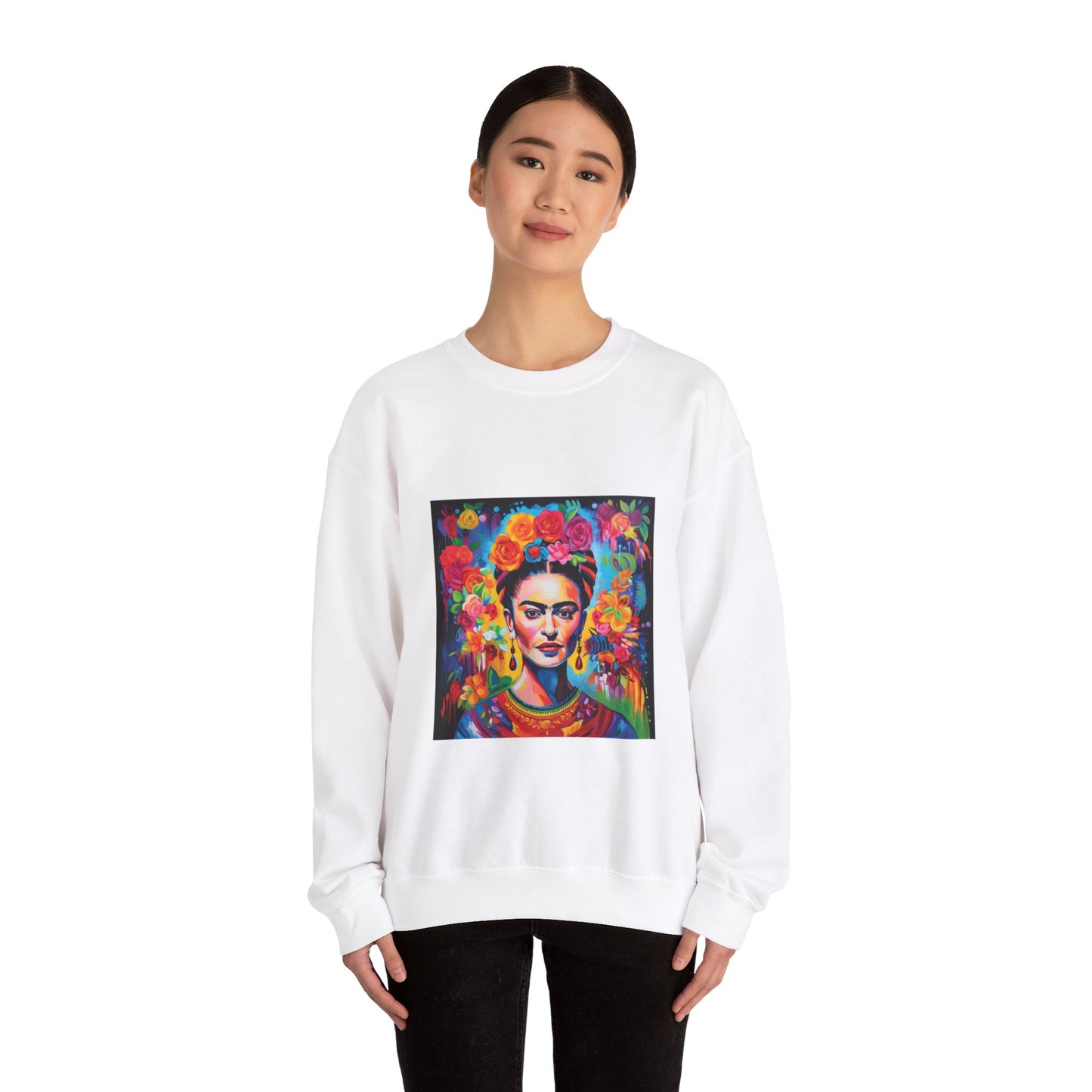 Frida Flower Wreath Crewneck Sweatshirt