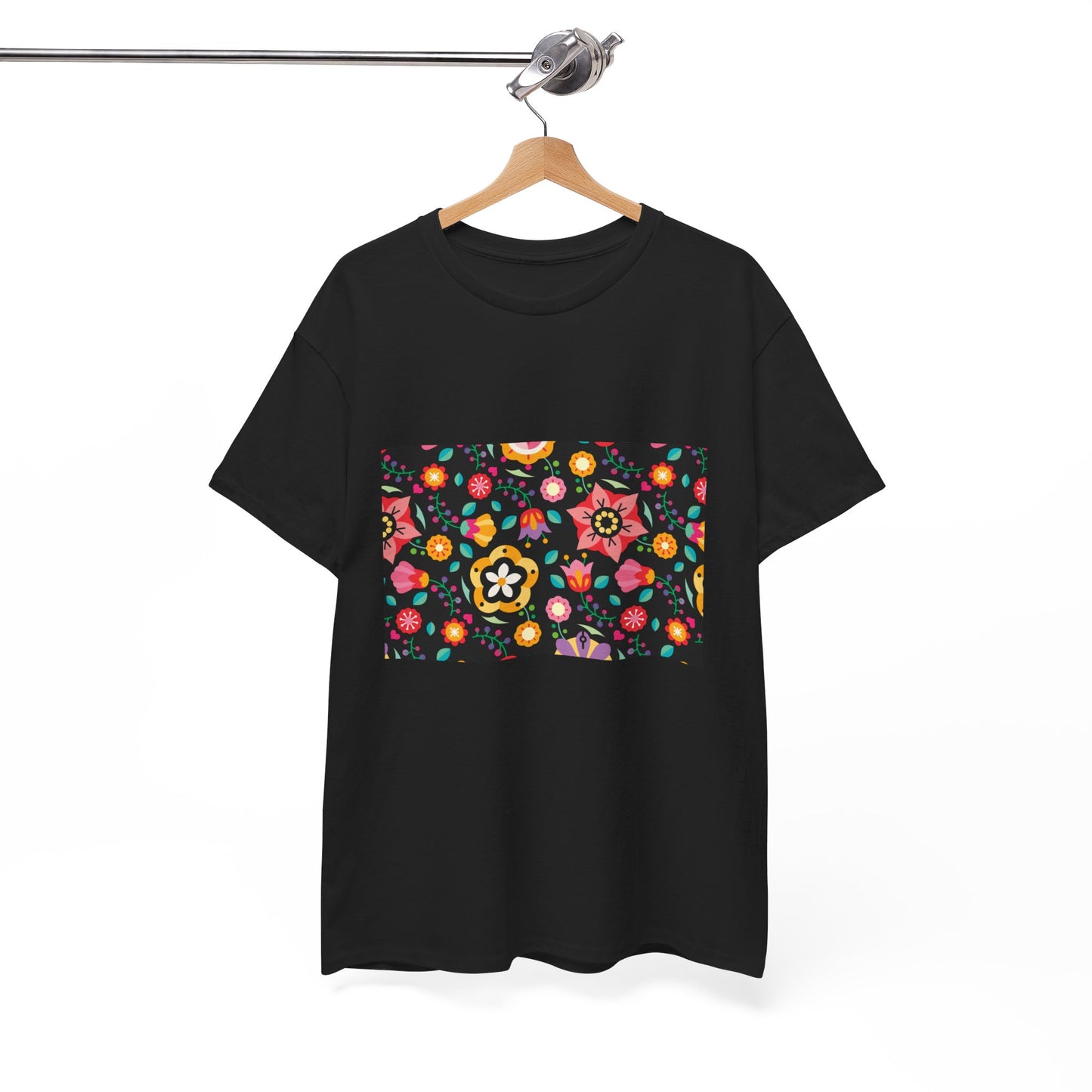 Flower Pattern Cotton T-Shirt