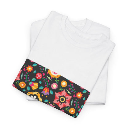 Flower Pattern Cotton T-Shirt