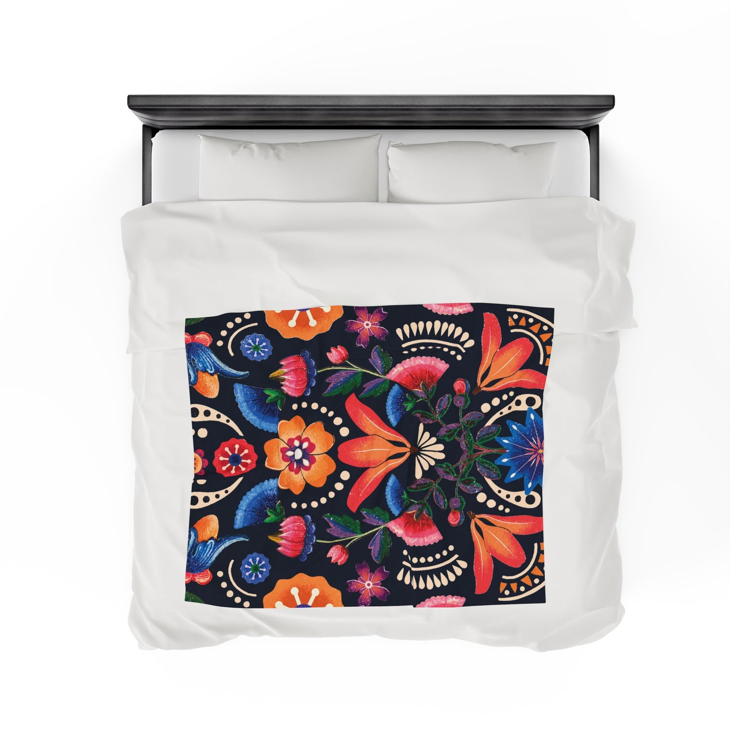 Floral Abstraction Velveteen Plush Blanket