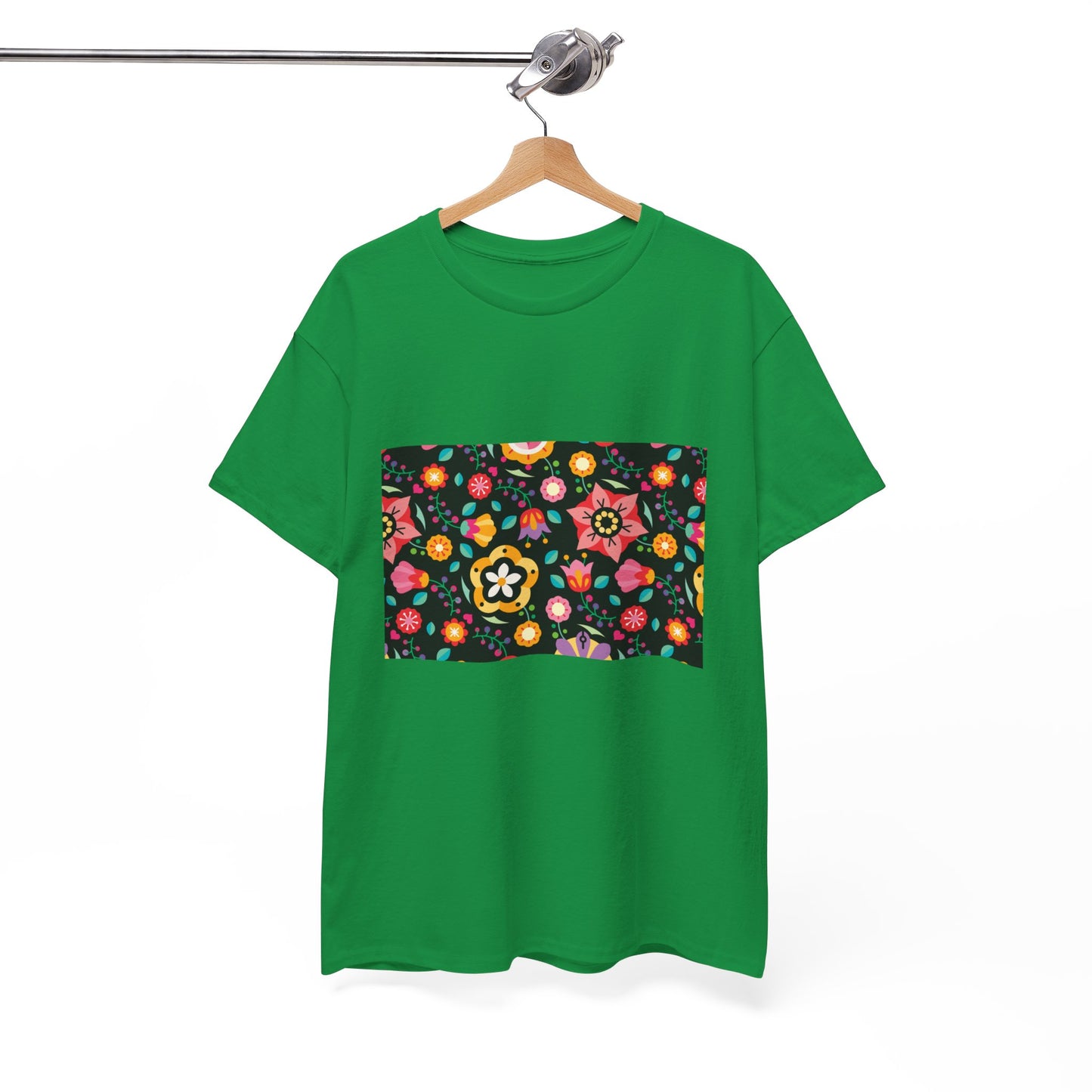 Flower Pattern Cotton T-Shirt