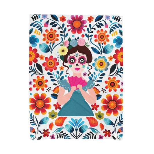 Cartoon Frida Velveteen Plush Blanket