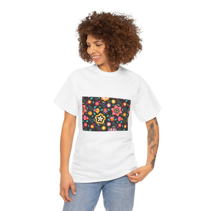 Flower Pattern Cotton T-Shirt