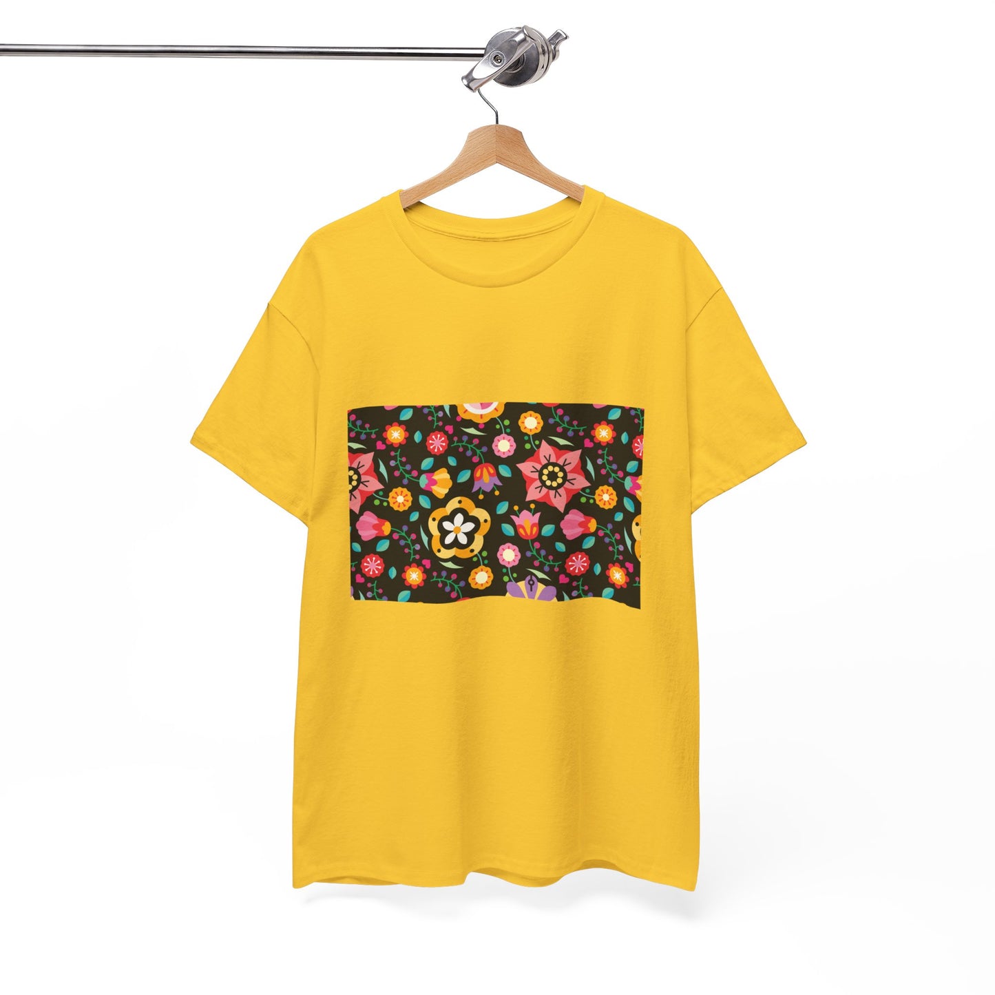 Flower Pattern Cotton T-Shirt