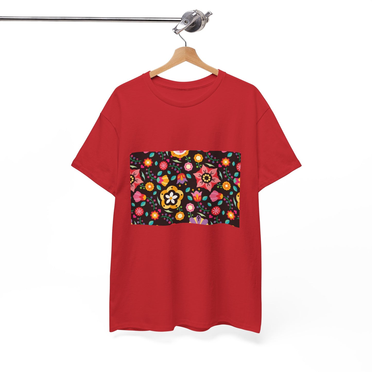 Flower Pattern Cotton T-Shirt