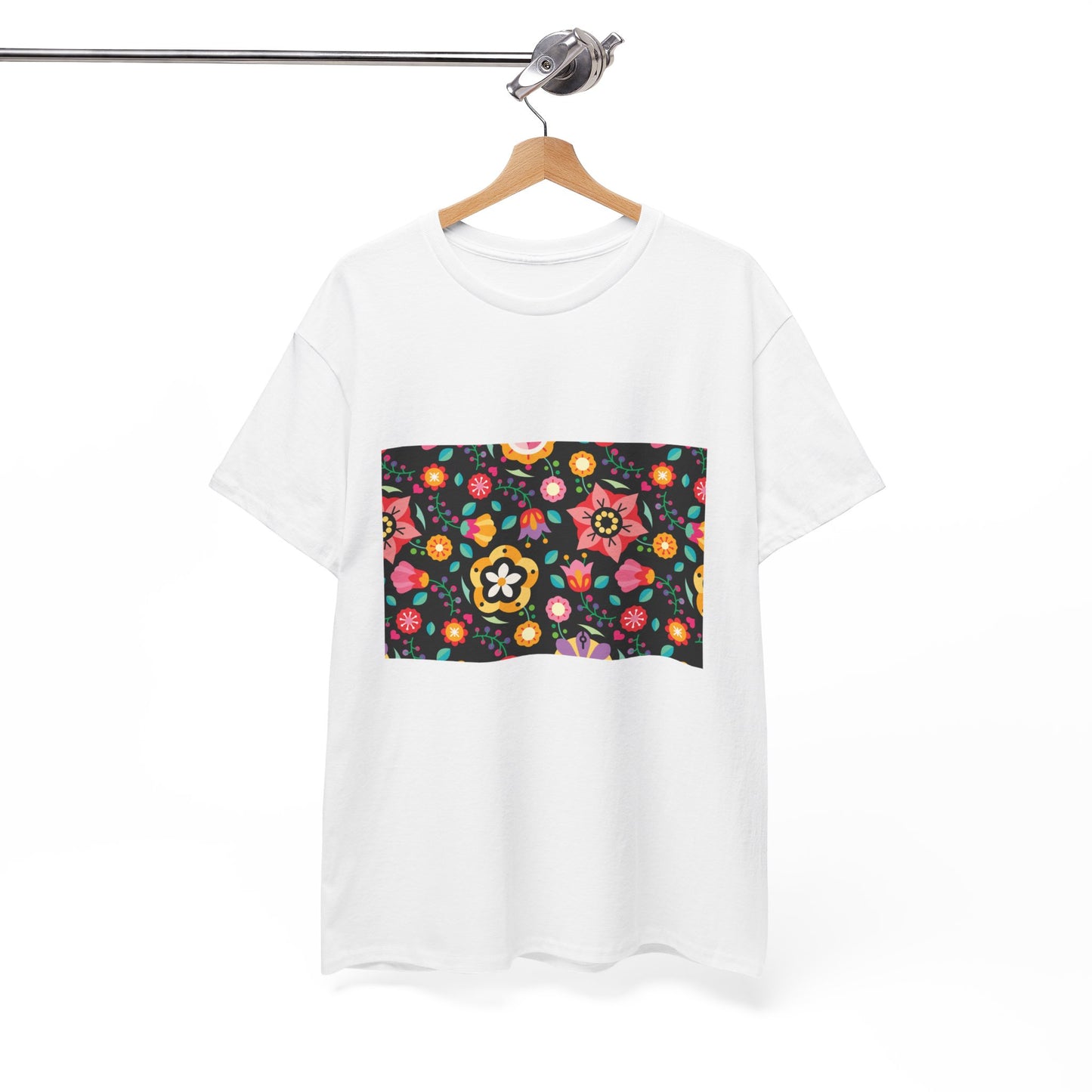 Flower Pattern Cotton T-Shirt