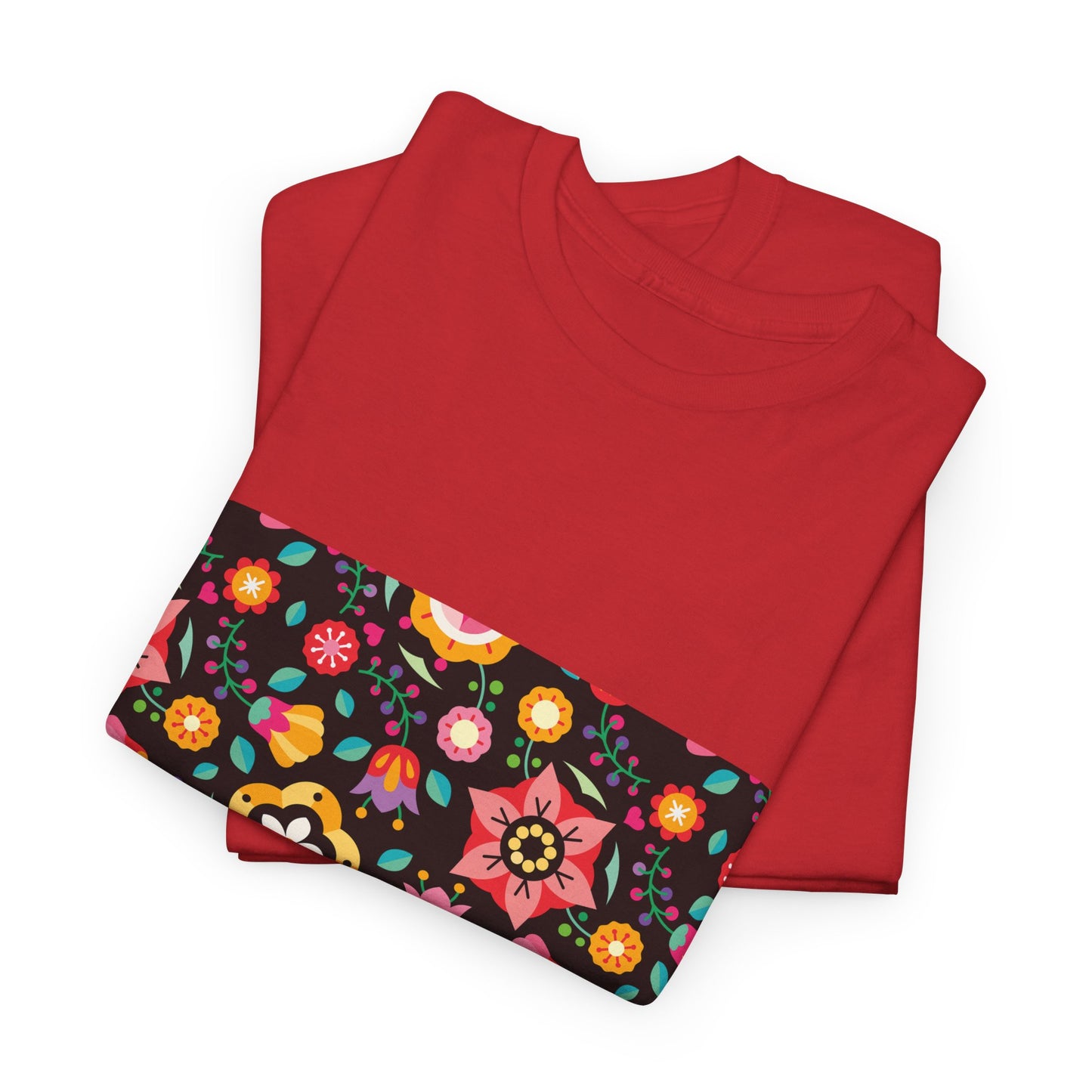 Flower Pattern Cotton T-Shirt