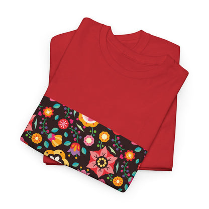 Flower Pattern Cotton T-Shirt