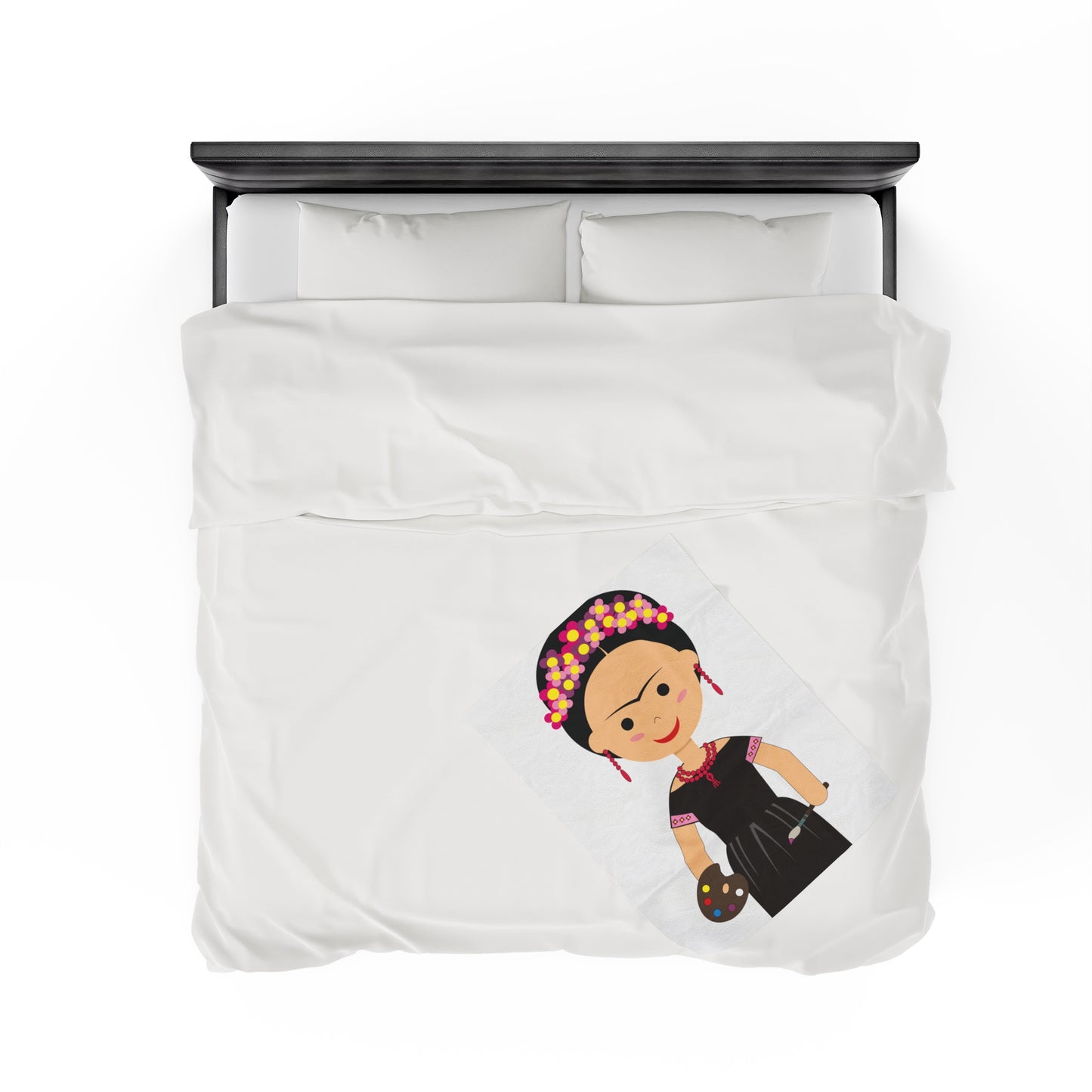 Cartoon Frida Kahlo Velveteen Plush Blanket