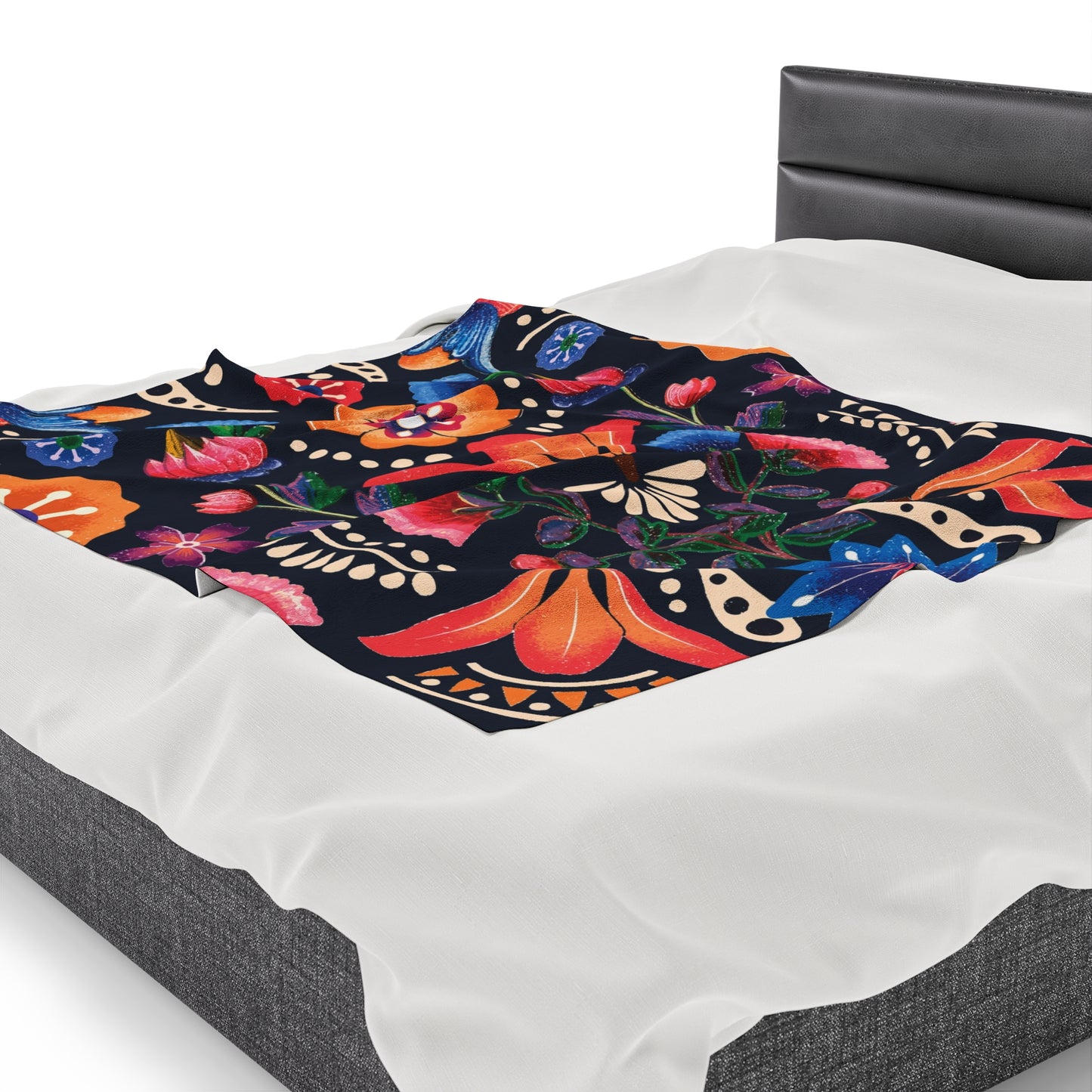 Floral Abstraction Velveteen Plush Blanket