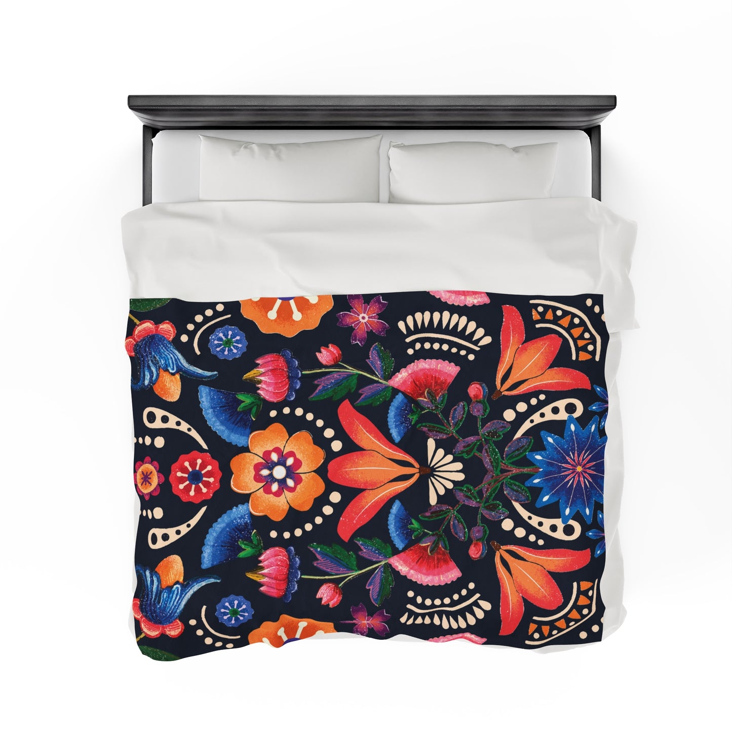 Floral Abstraction Velveteen Plush Blanket