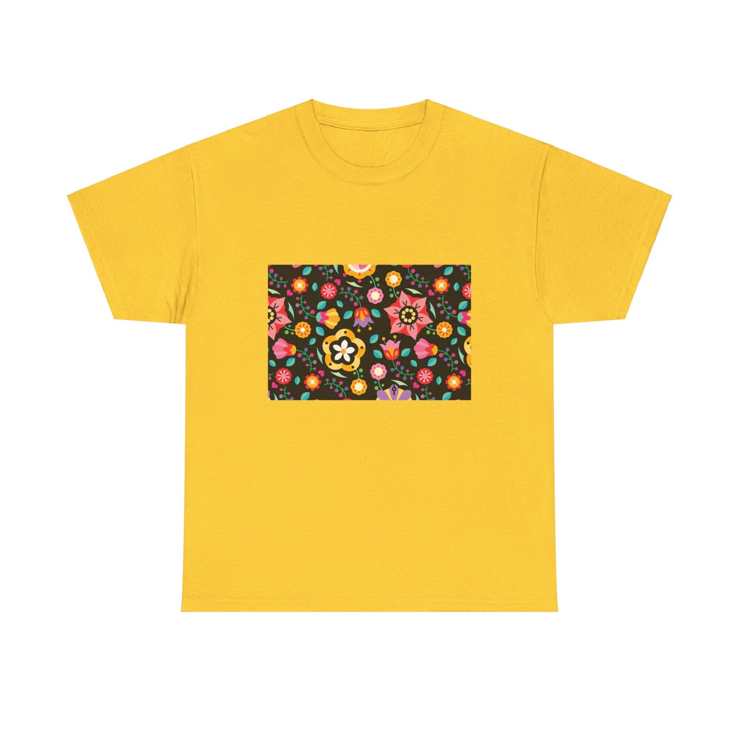 Flower Pattern Cotton T-Shirt