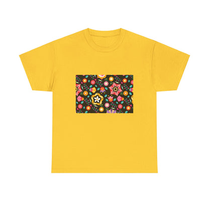 Flower Pattern Cotton T-Shirt