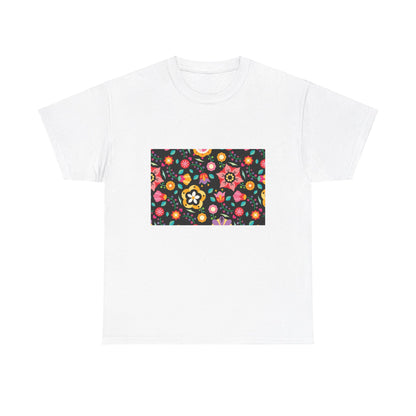 Flower Pattern Cotton T-Shirt