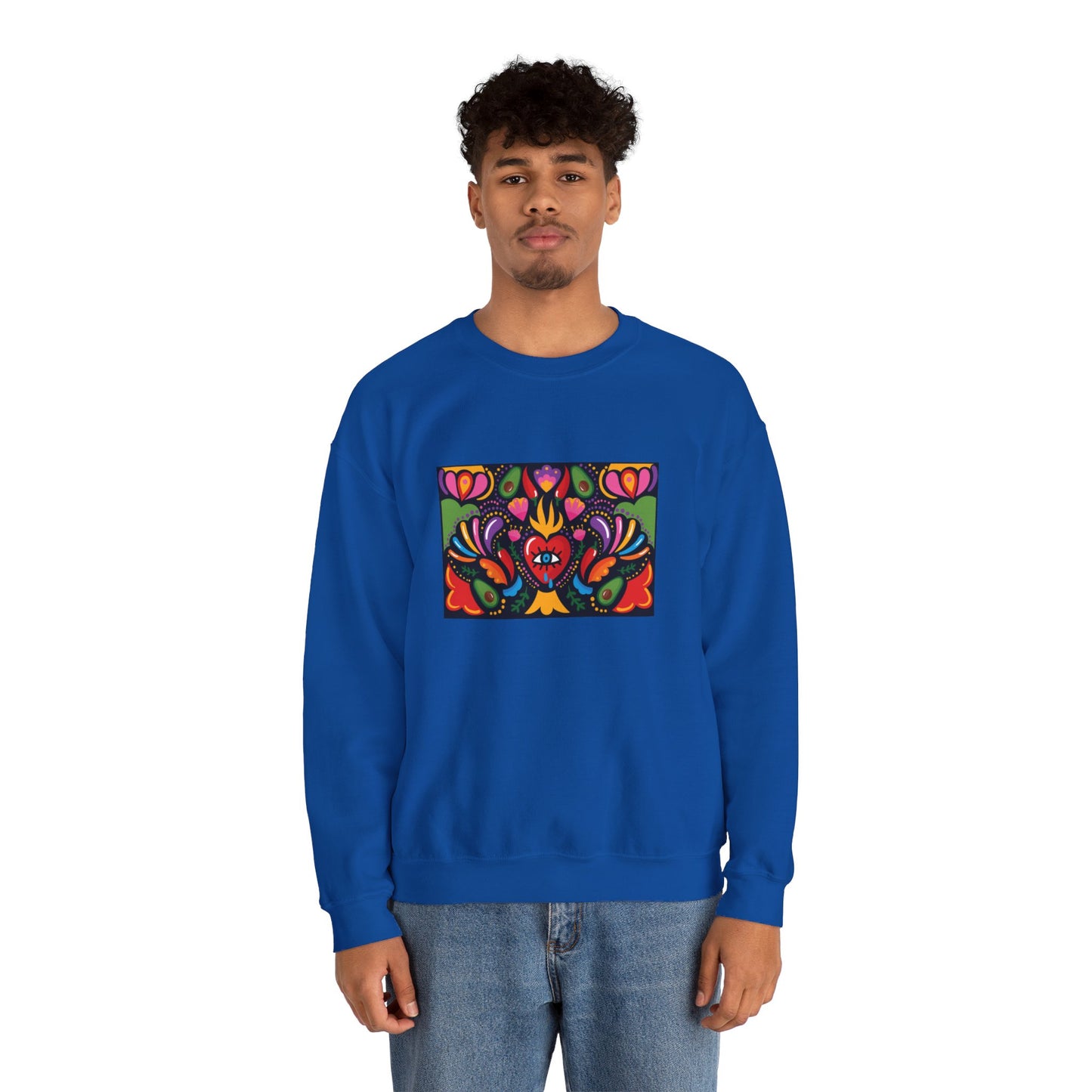 Heart Pattern Crewneck Sweatshirt