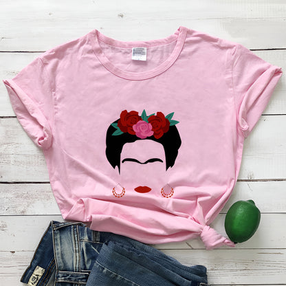 Women’s Frida Kahlo Print T-Shirt Graphic Tee