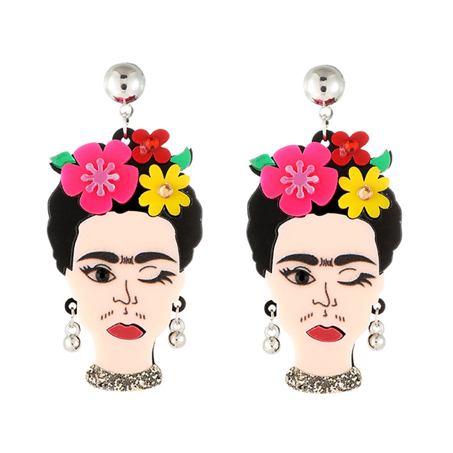 Frida Kahlo Acrylic Dangle Earrings