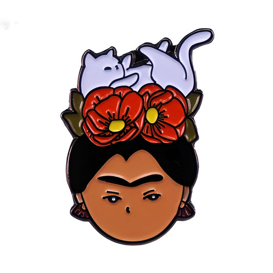 Frida Kahlo Portrait Brooch Clothing Pin