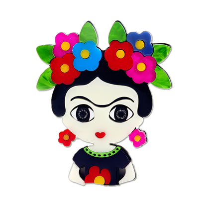 Frida Kahlo Acrylic Brooch Clothing Pin