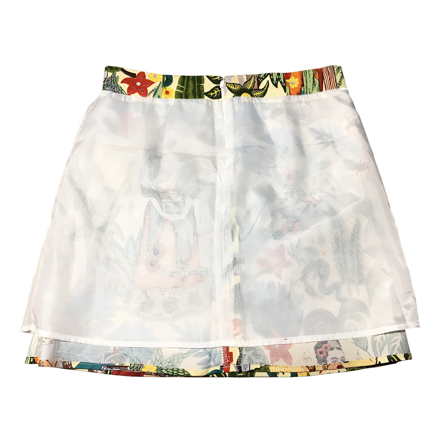 Vintage Floral Frida Kahlo Print Mini Skirt