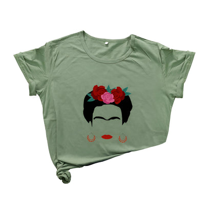 Women’s Frida Kahlo Print T-Shirt Graphic Tee