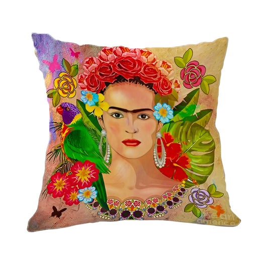 Frida Kahlo Decorative Pillowcase Cushion Cover - Self Portrait